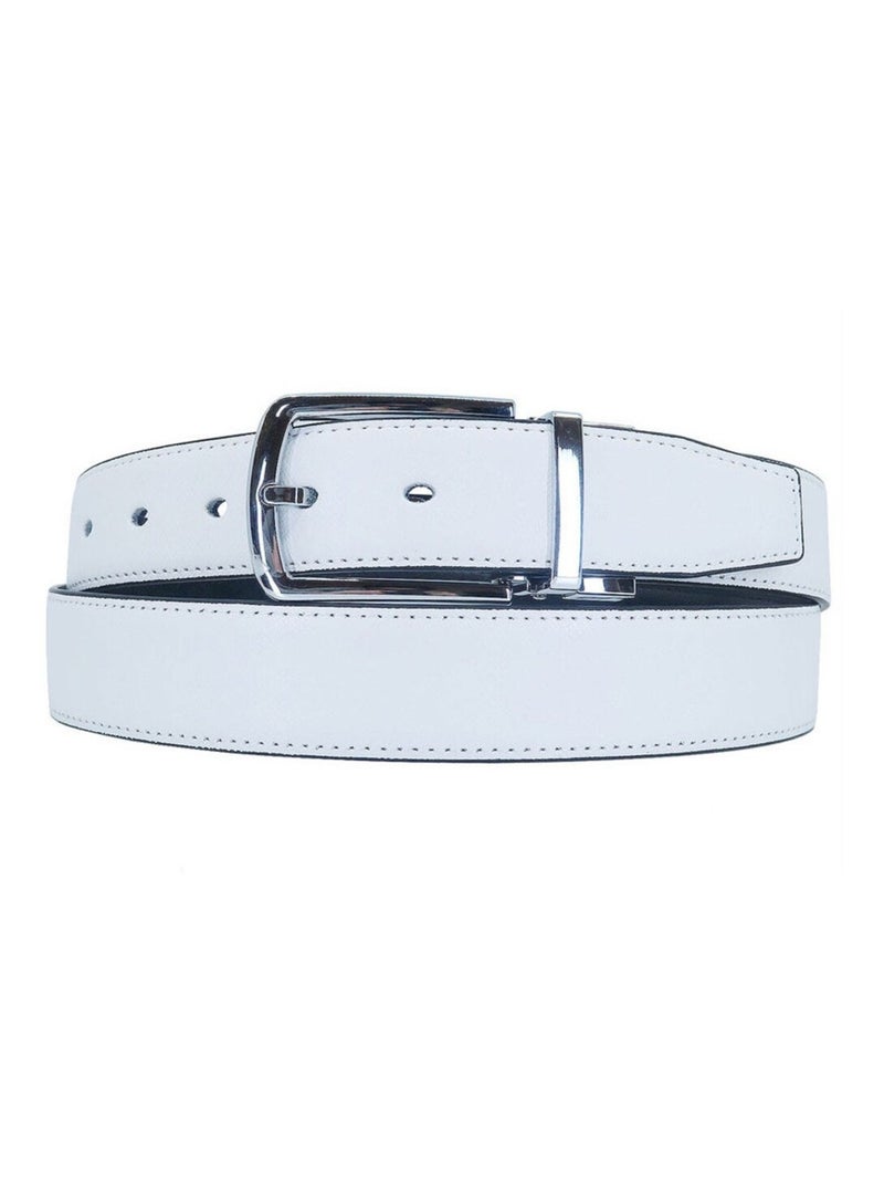Ceinture en cuir Kebello Blanc - Kiabi