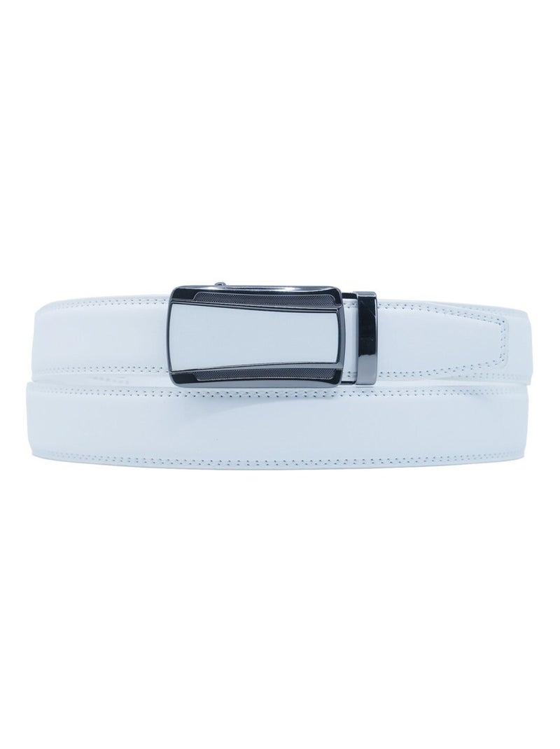 Ceinture en cuir Kebello Blanc - Kiabi