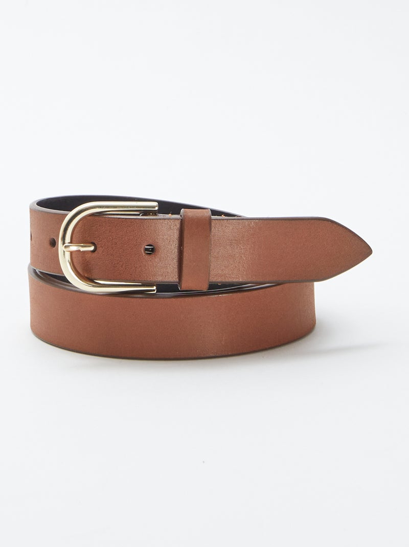 Ceinture en cuir MARRON - Kiabi