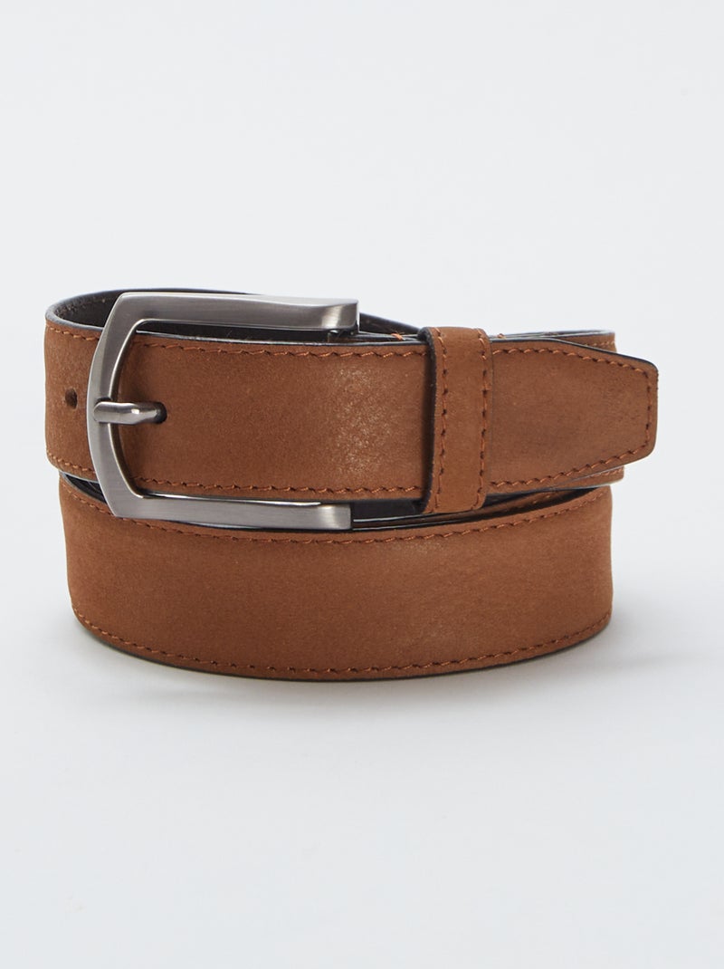 Ceinture en cuir MARRON - Kiabi