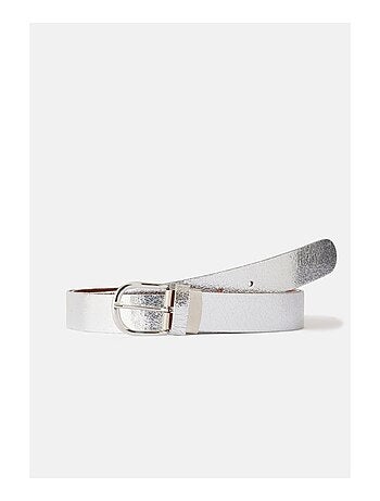 Ceinture en cuir métallisé