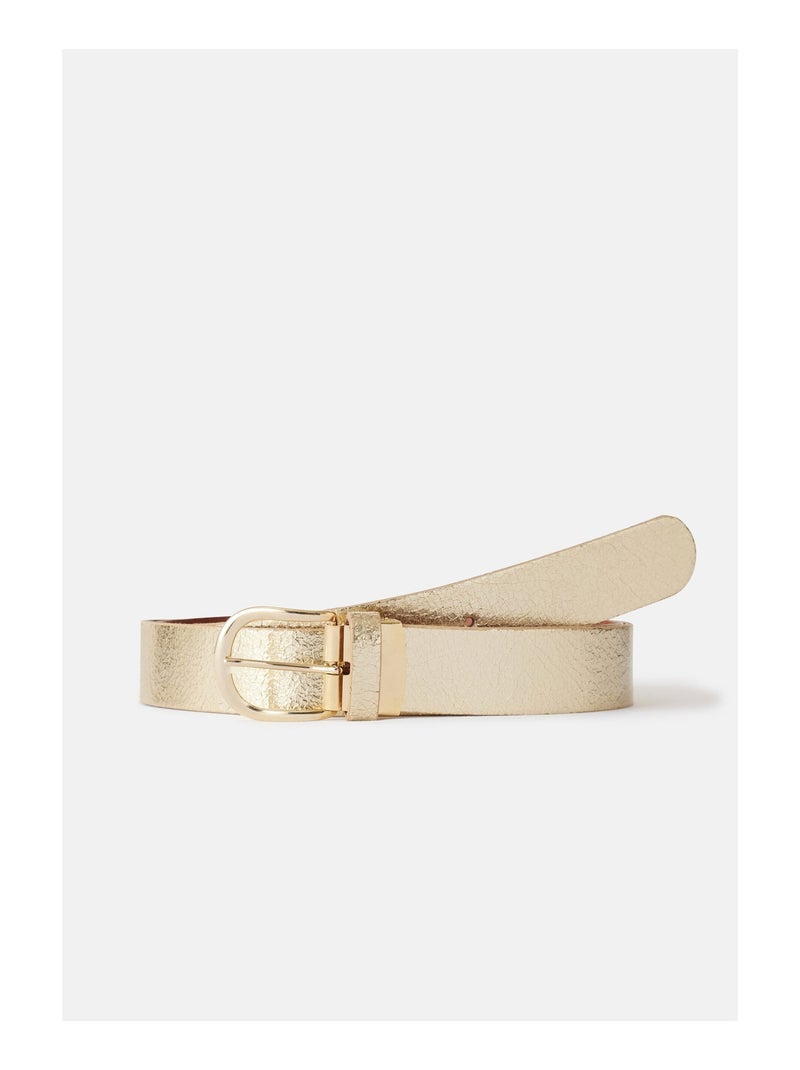 Ceinture en cuir métallisé Doré/or - Kiabi