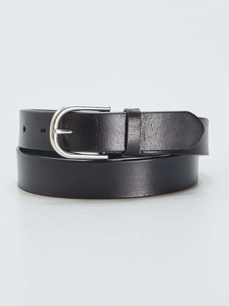 Ceinture en cuir Noir - Kiabi