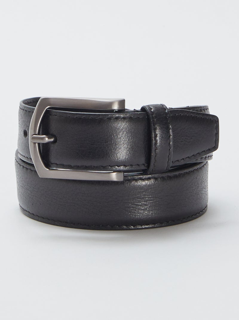 Ceinture en cuir NOIR - Kiabi