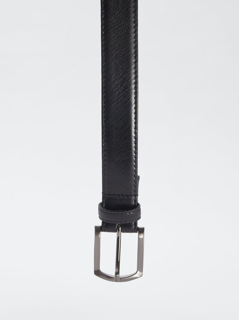 Ceinture en cuir NOIR - Kiabi