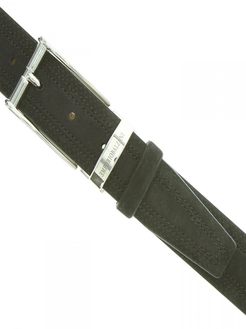 Ceinture en cuir NUBUCK NEW Noir - Kiabi