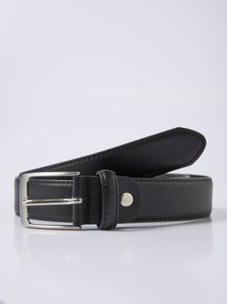 Ceinture en cuir surpiqûres ton sur ton