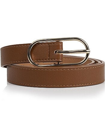 Ceinture en matière synthétique avec boucle ovale femme isotoner