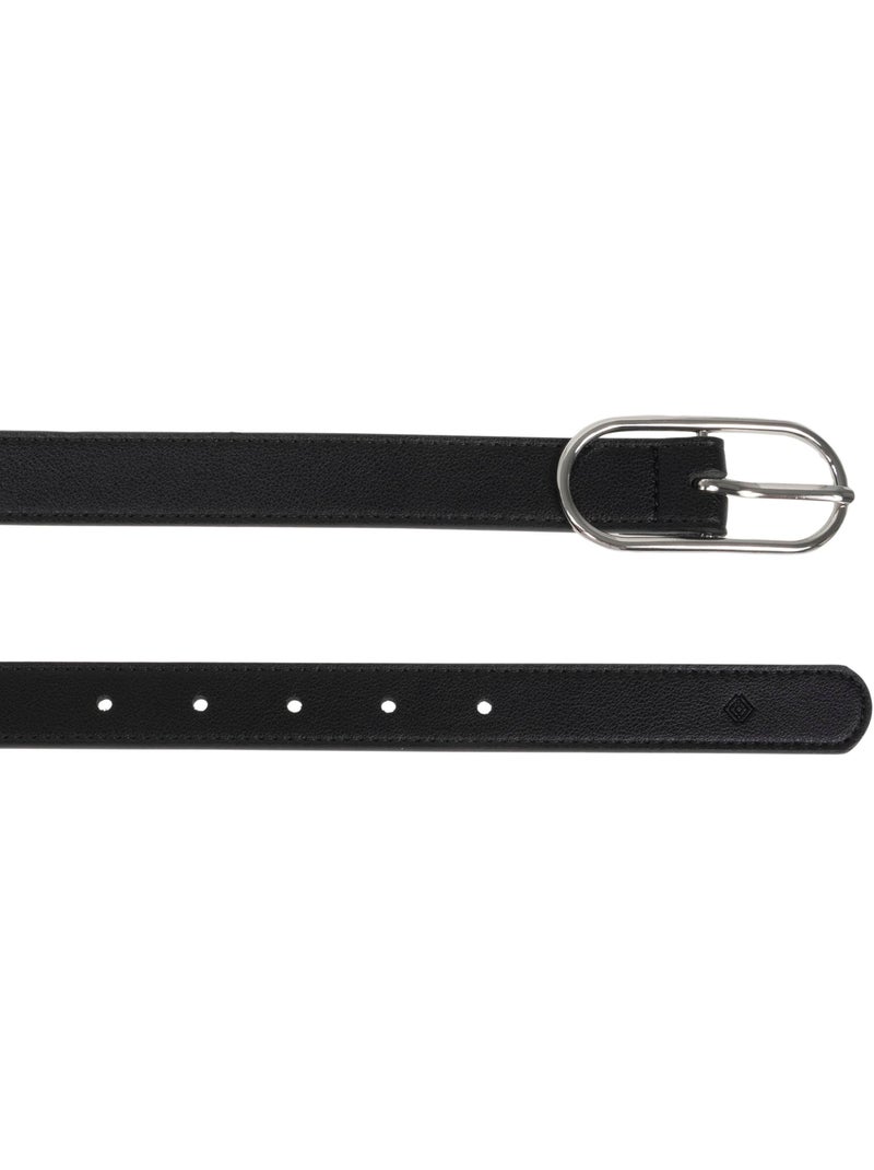 Ceinture en matière synthétique avec boucle ovale femme isotoner Noir - Kiabi