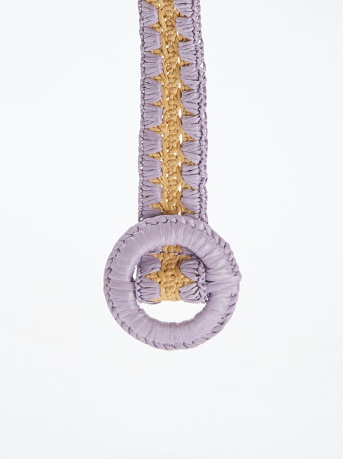 Ceinture en paille bicolore - Kiabi