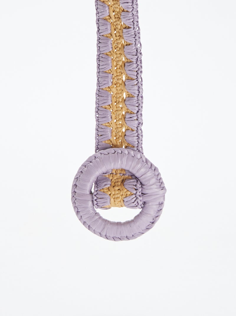 Ceinture en paille bicolore VIOLET - Kiabi