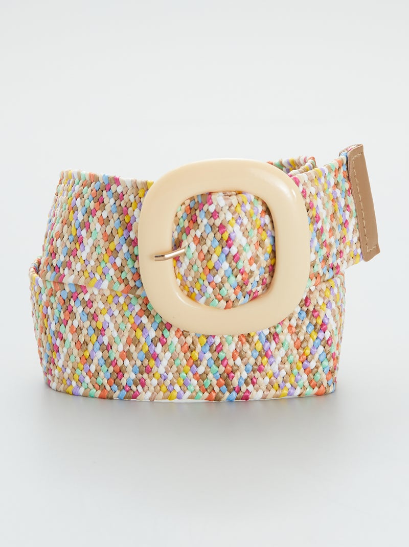 Ceinture en rafia élastiquée Beige - Kiabi