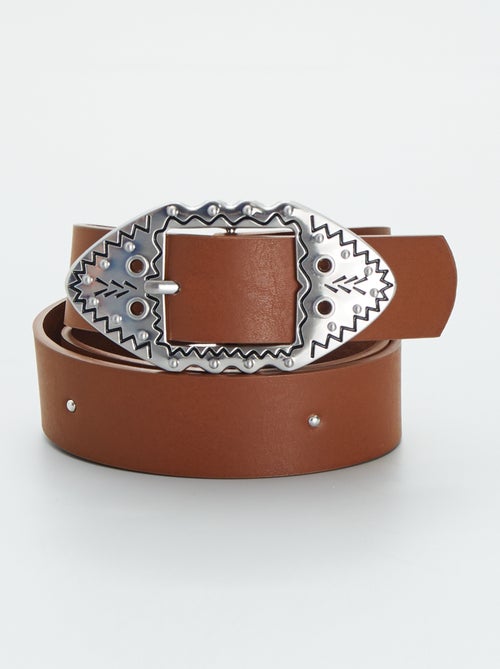 Ceinture en simili avec boucle western - Kiabi