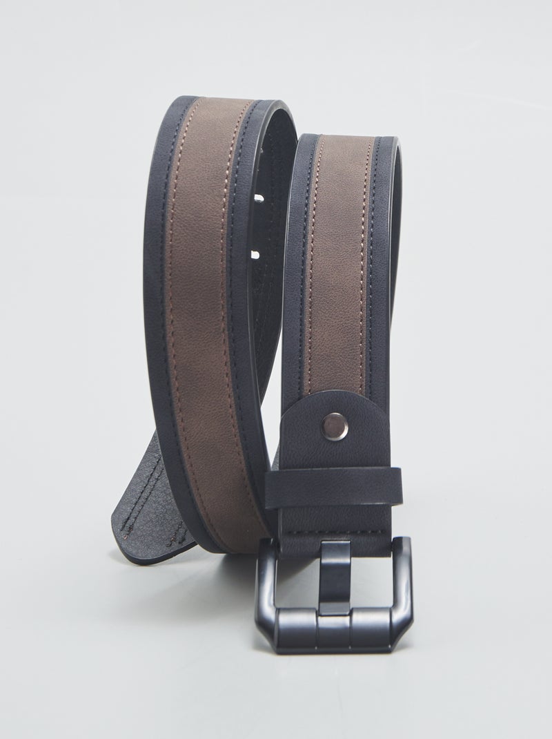 Ceinture en simili bicolore Noir - Kiabi
