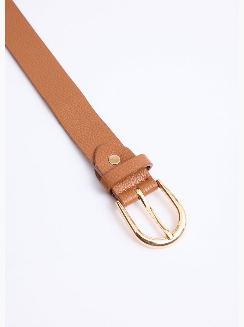 Ceinture en simili cuir aspect grainé - AFIBEL Cognac - Kiabi