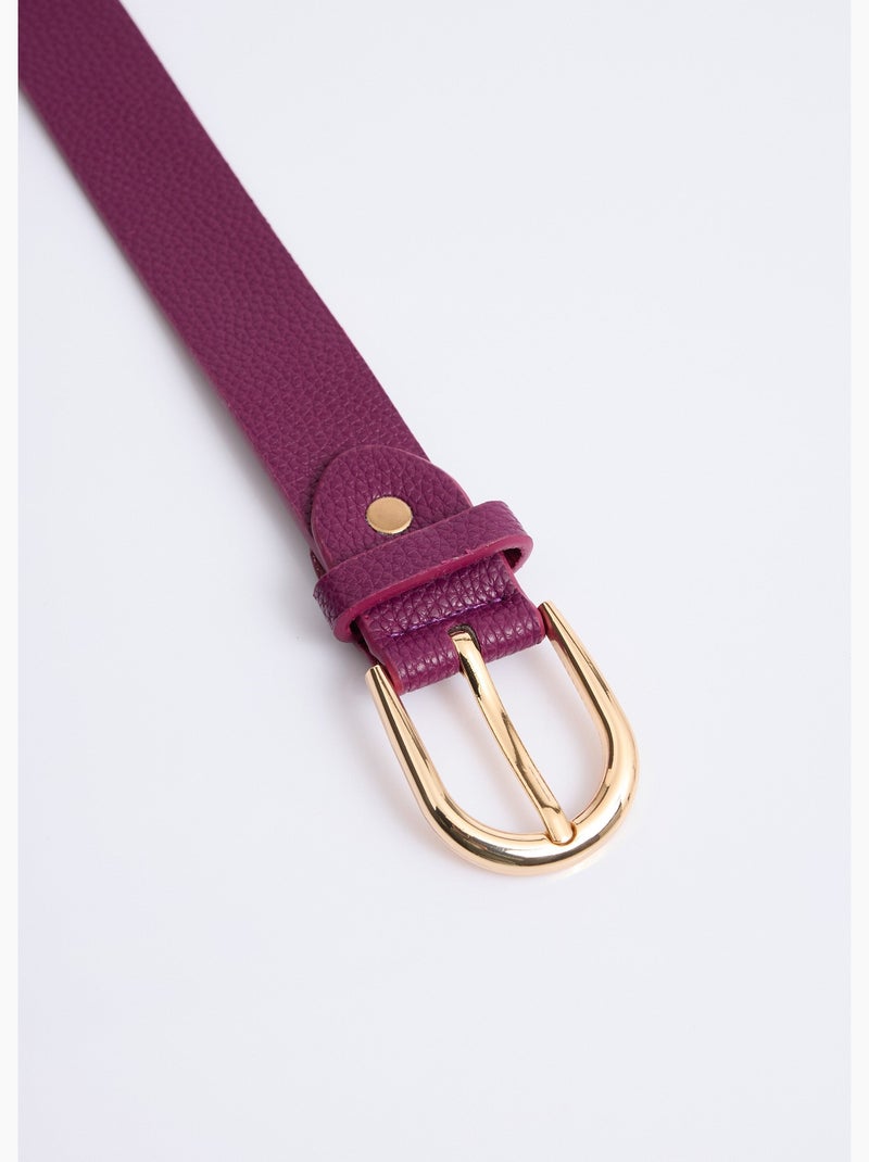 Ceinture en simili cuir aspect grainé - AFIBEL Prune - Kiabi
