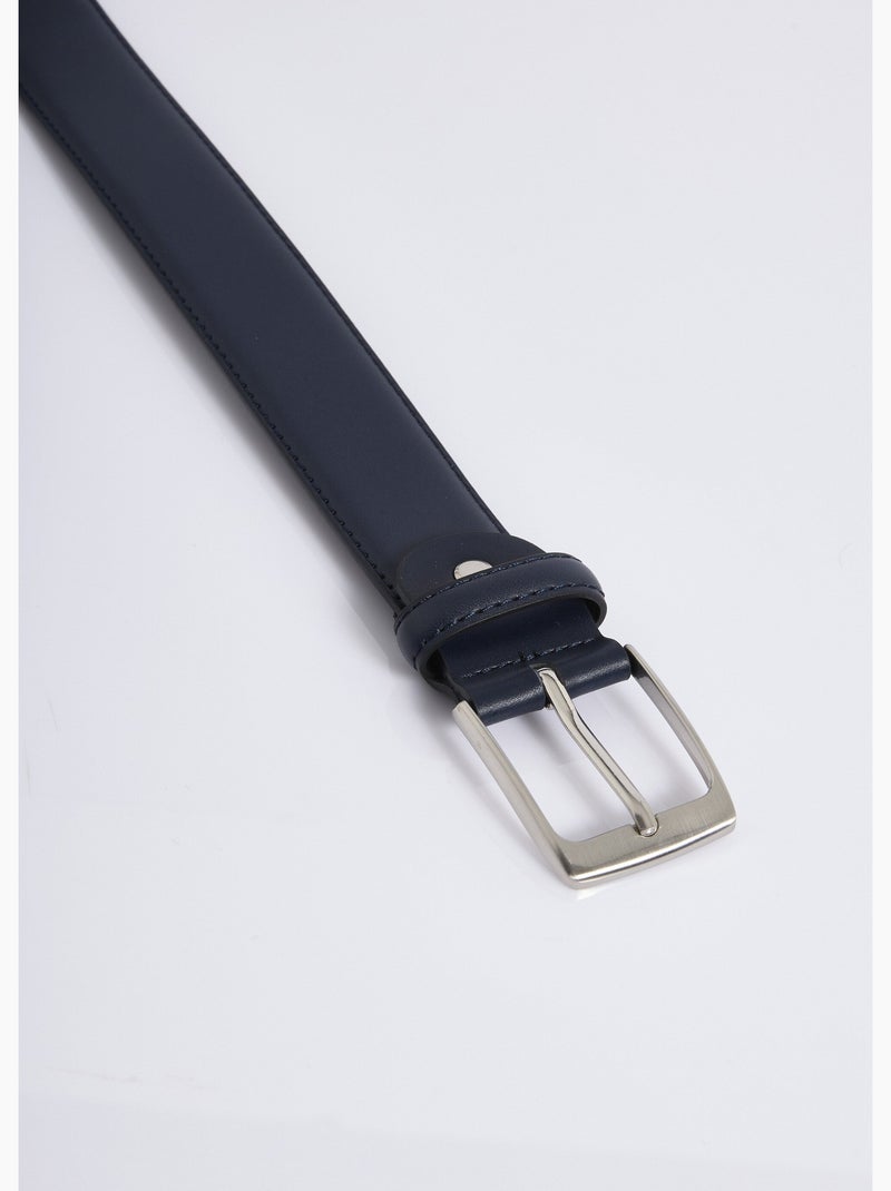 Ceinture en simili cuir, boucle métal - AFIBEL Bleu marine - Kiabi