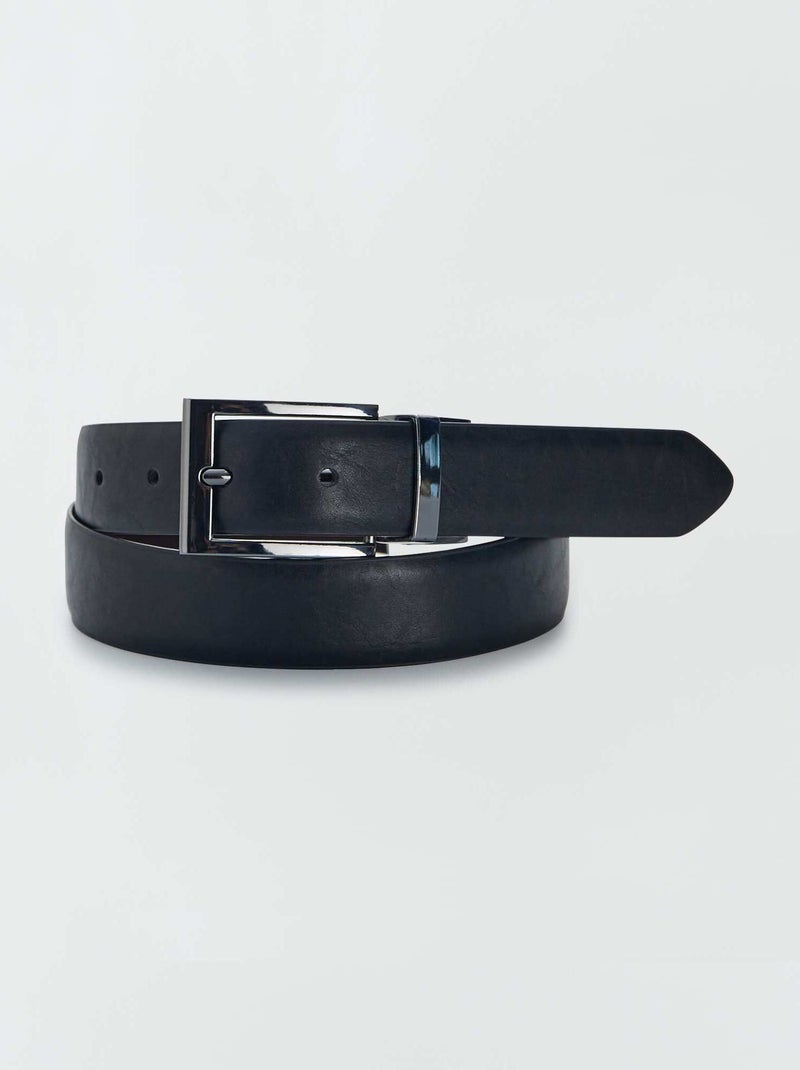 Ceinture en simili réversible noir - Kiabi