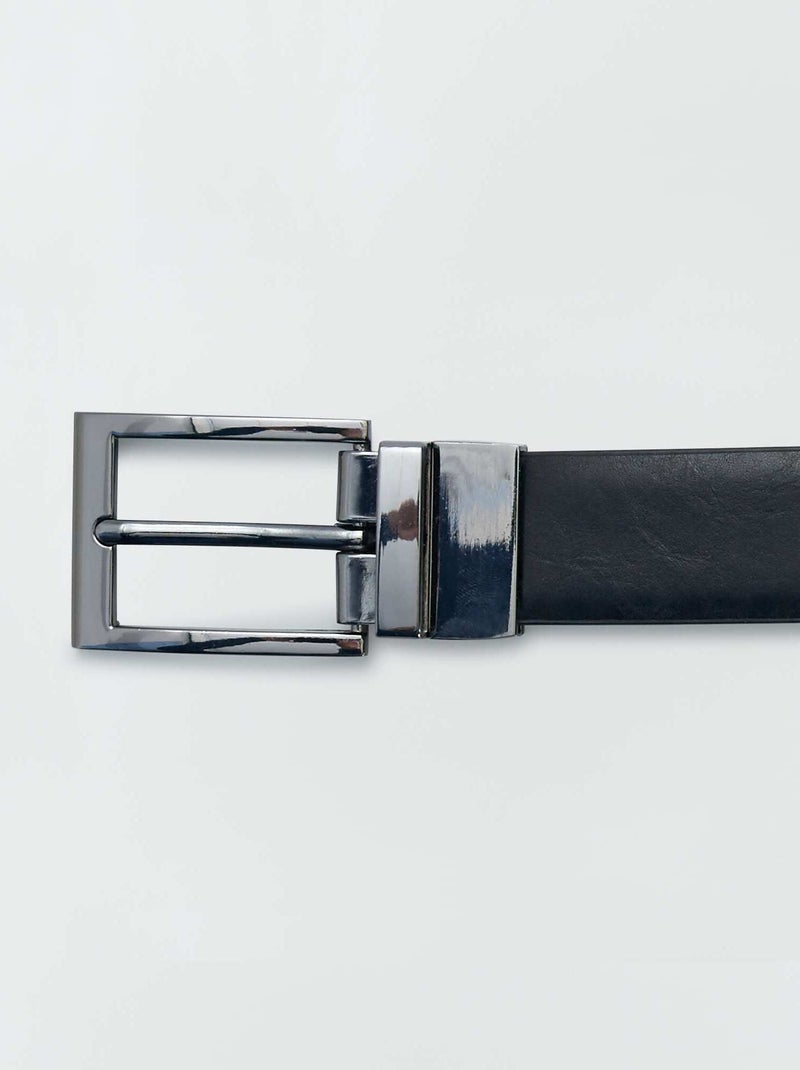 Ceinture en simili réversible noir - Kiabi