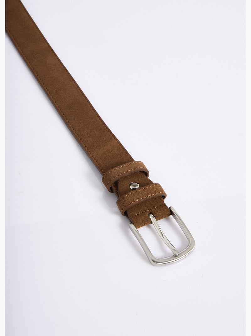 Ceinture en suédine avec boucle métal - AFIBEL Cognac - Kiabi