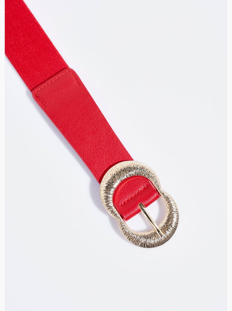Ceinture extensible avec boucle métal - afibel Rouge - Kiabi