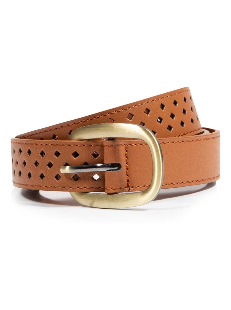 Ceinture femme ajourée camel Isotoner Camel - Kiabi