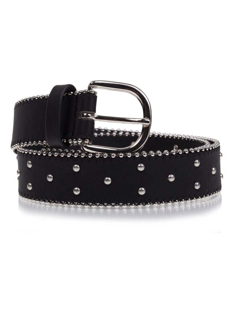 Ceinture femme détails clous noire Isotoner Noir - Kiabi