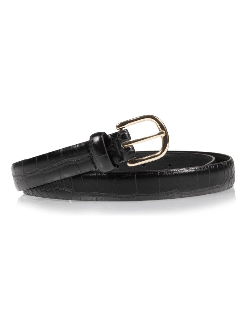 Ceinture femme effet texturé noir Isotoner Noir - Kiabi