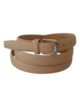 Ceinture femme fine 2 cm en croûte de cuir de vachette ajustable 120 cm