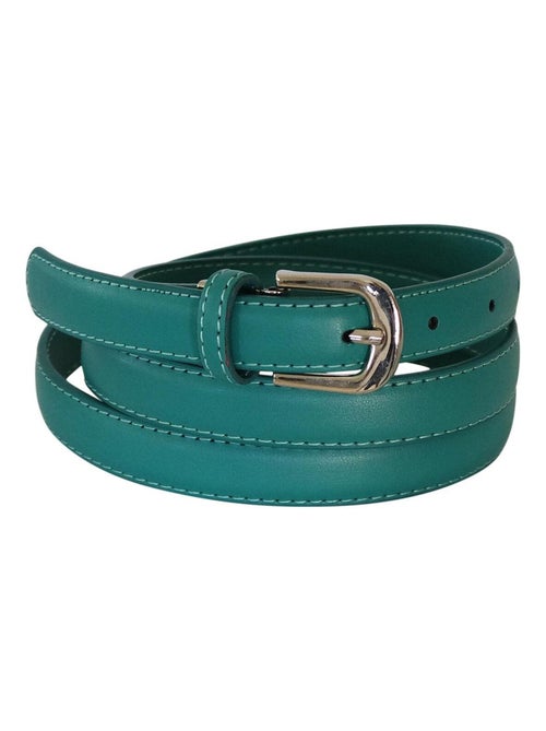 Ceinture femme fine 2 cm en croûte de cuir de vachette ajustable 120 cm - Kiabi