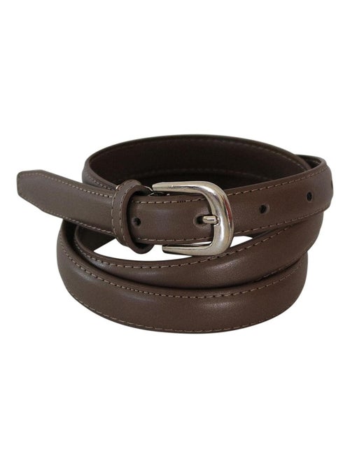 Ceinture femme fine 2 cm en croûte de cuir de vachette ajustable 120 cm - Kiabi