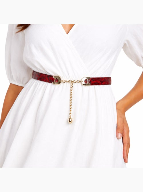 Ceinture femme fine – élégante aspect lézard - Kiabi