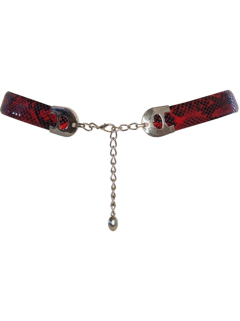 Ceinture femme fine – élégante aspect lézard Rouge - Kiabi