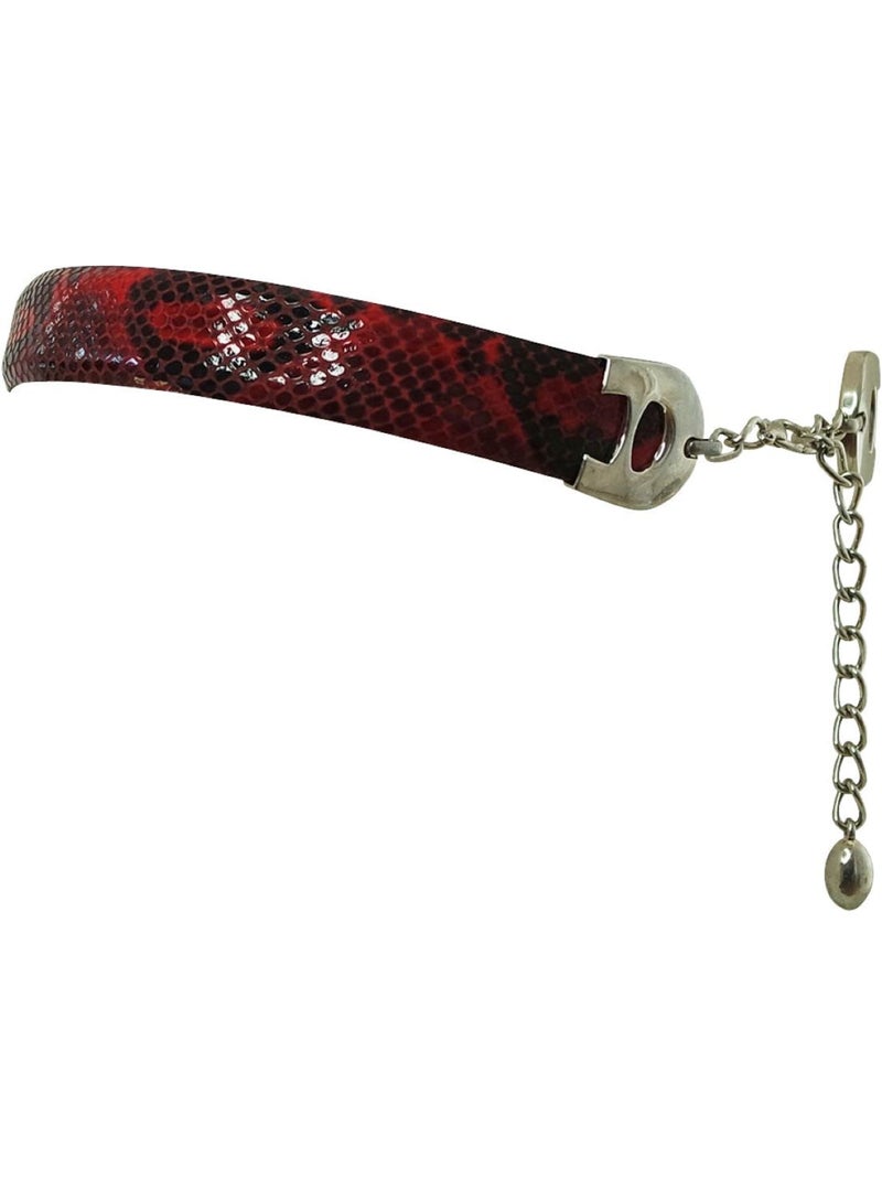 Ceinture femme fine – élégante aspect lézard Rouge - Kiabi