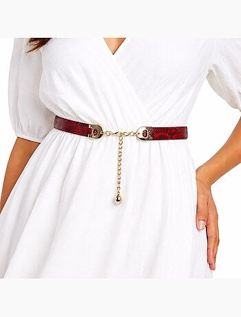 Ceinture femme fine ? ?l?gante aspect l?zard