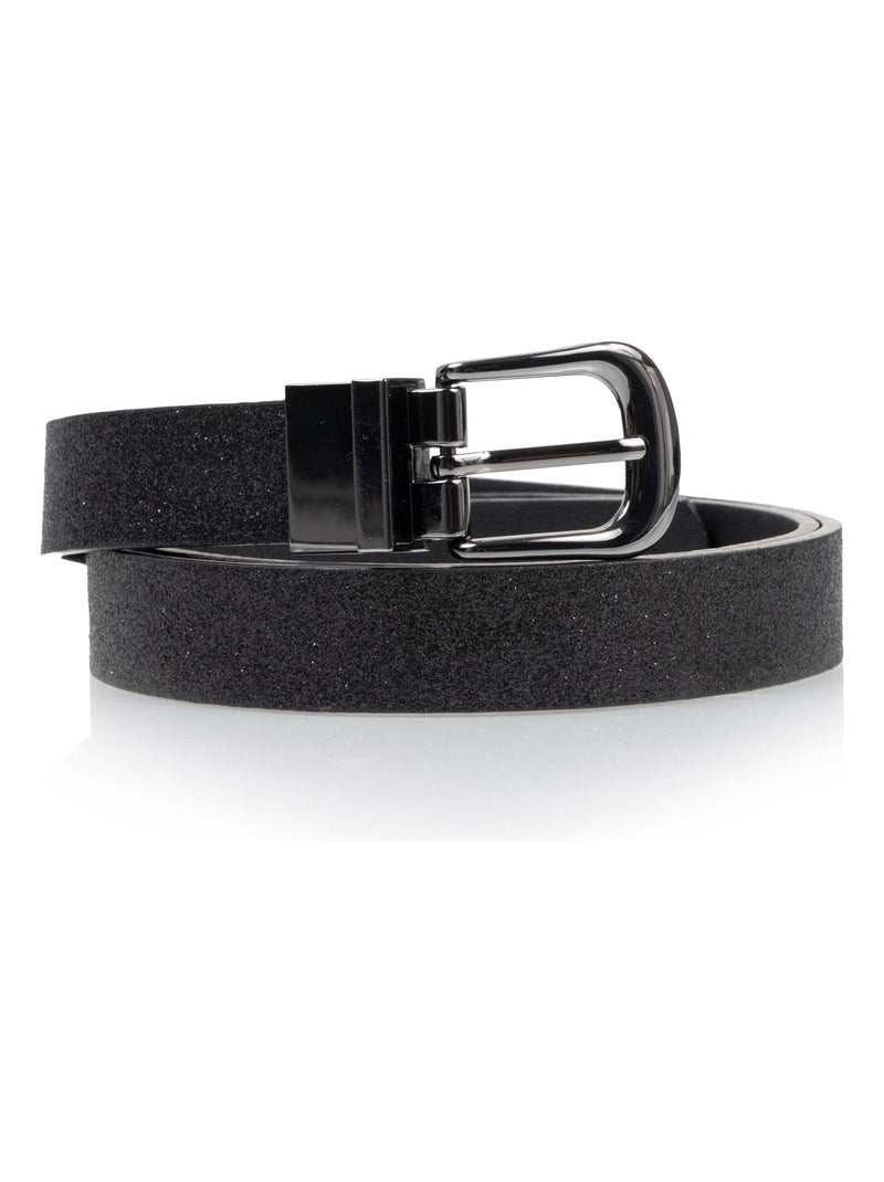 Ceinture femme réversible paillettes Isotoner Noir - Kiabi