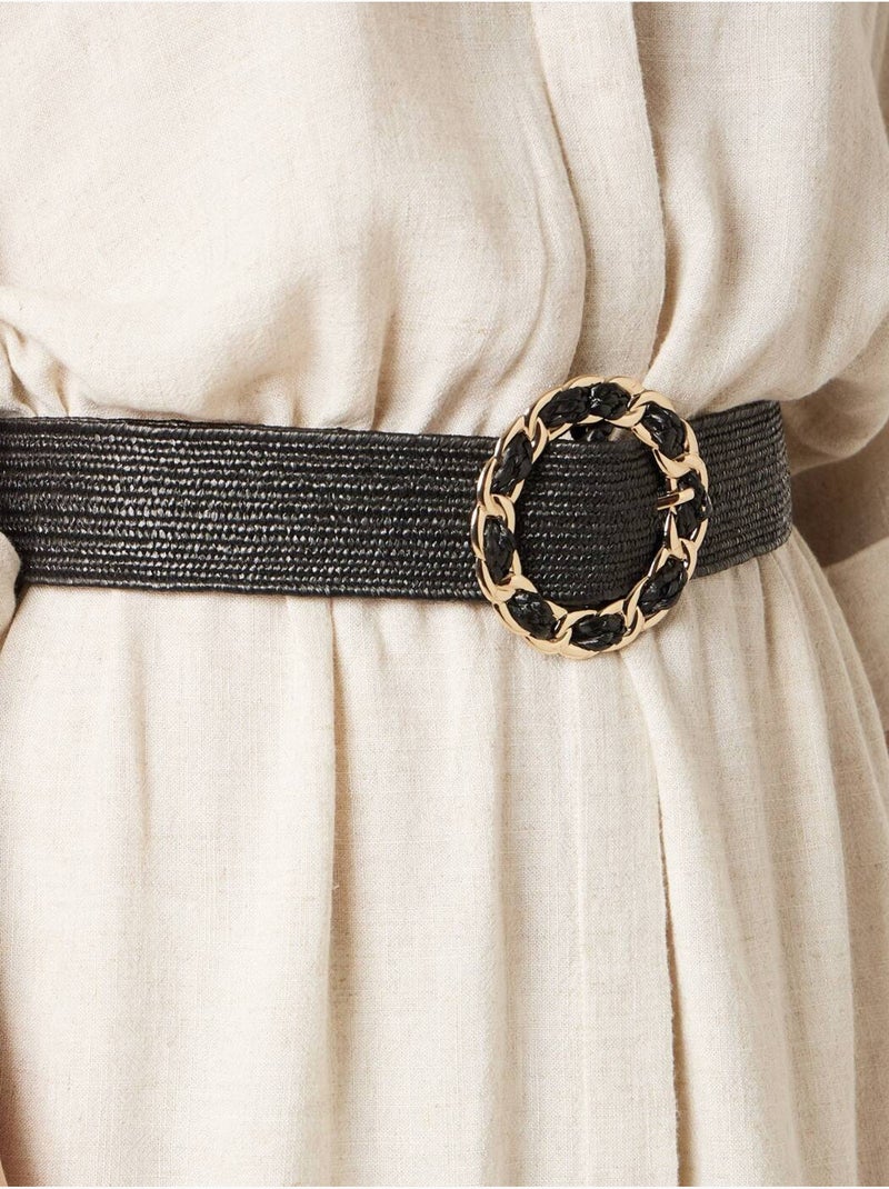 Ceinture femme tressée 'deeluxe' Noir - Kiabi