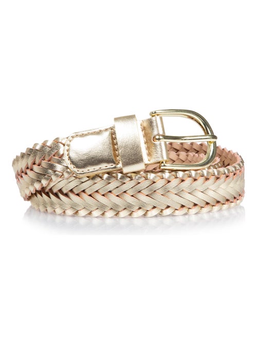 Ceinture femme tressée dorée Isotoner - Kiabi