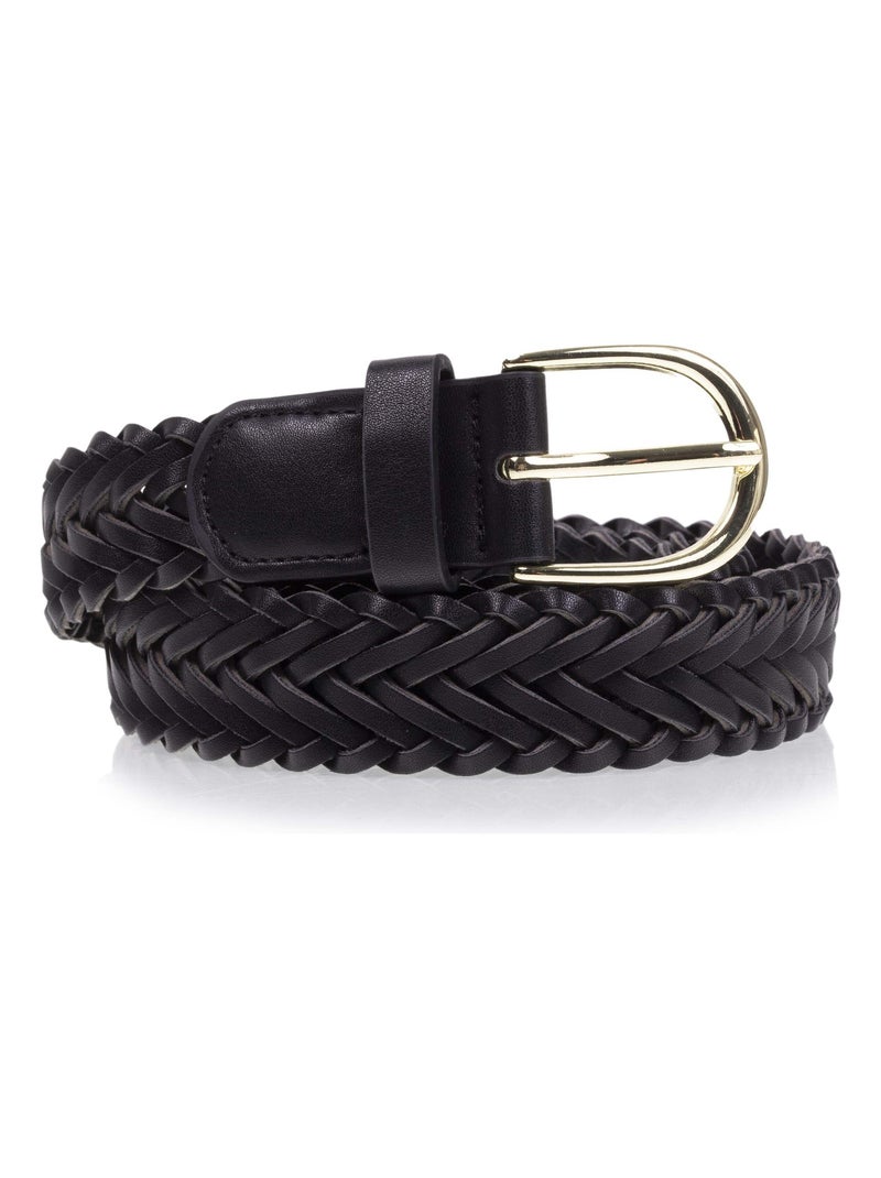 Ceinture femme tressée noire Isotoner Noir - Kiabi