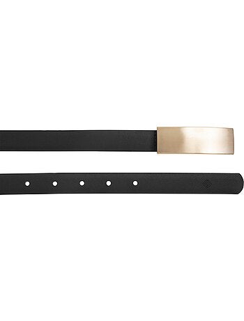 Ceinture fine à boucle rectangulaire dorée femme isotoner