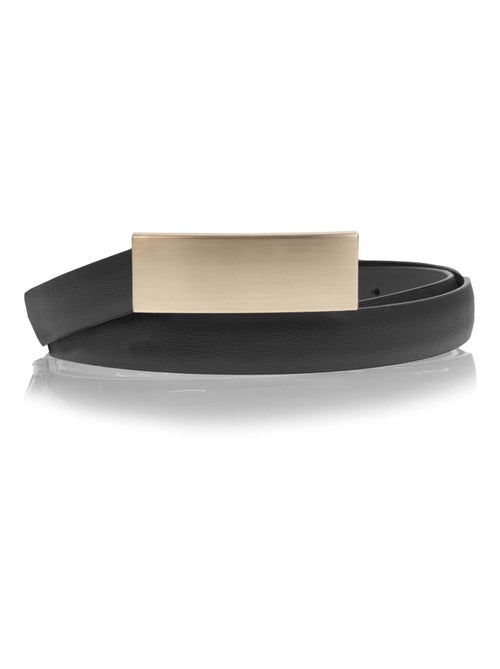 Ceinture fine à boucle rectangulaire dorée femme isotoner - Kiabi