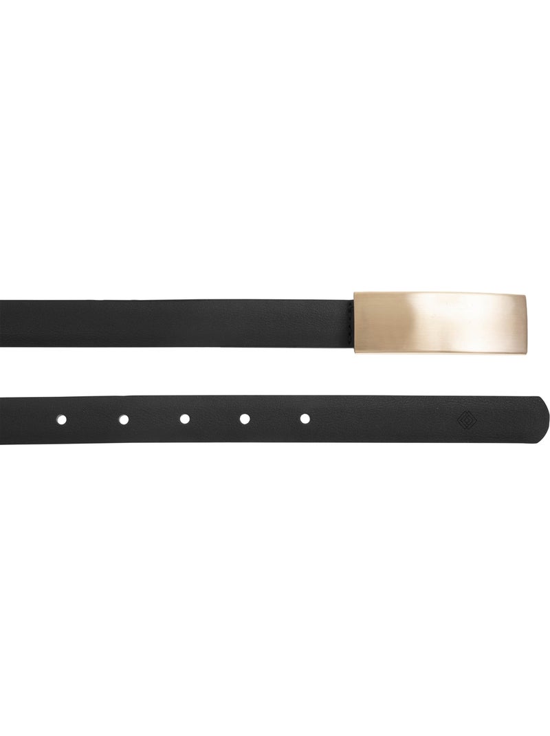 Ceinture fine à boucle rectangulaire dorée femme isotoner Noir - Kiabi