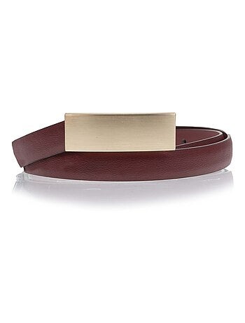 Ceinture fine à boucle rectangulaire dorée femme isotoner