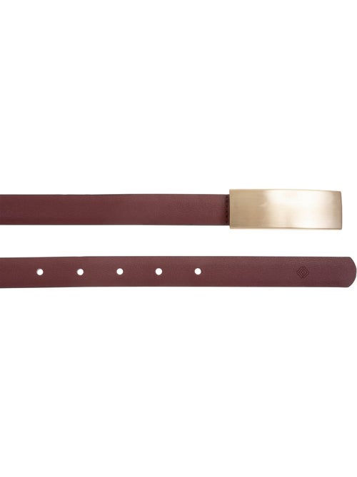 Ceinture fine à boucle rectangulaire dorée femme isotoner - Kiabi
