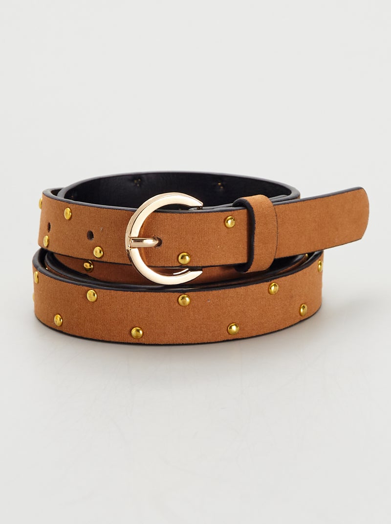 Ceinture fine avec boucle métallique Marron - Kiabi
