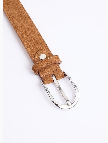Ceinture fine cuir suédé boucle arrondie - AFIBEL
