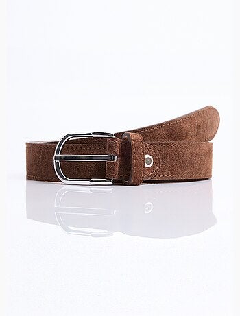 Ceinture fine cuir suédé boucle arrondie - AFIBEL