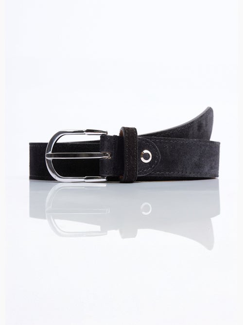 Ceinture fine cuir suédé boucle arrondie - AFIBEL - Kiabi