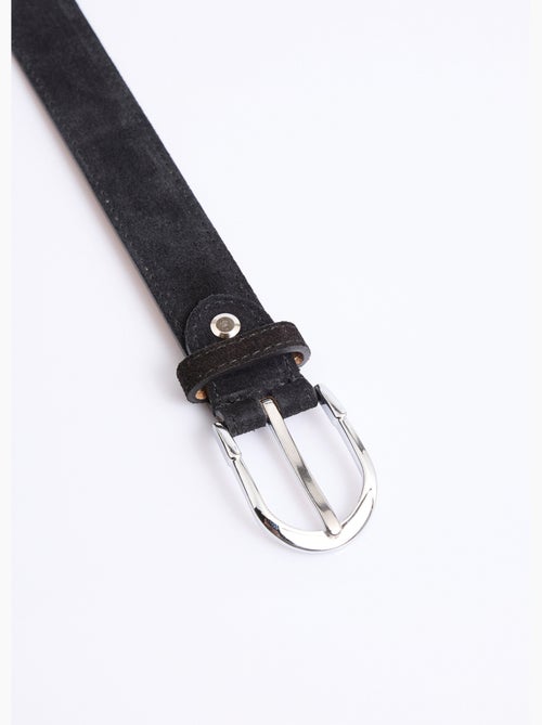 Ceinture fine cuir suédé boucle arrondie - AFIBEL - Kiabi