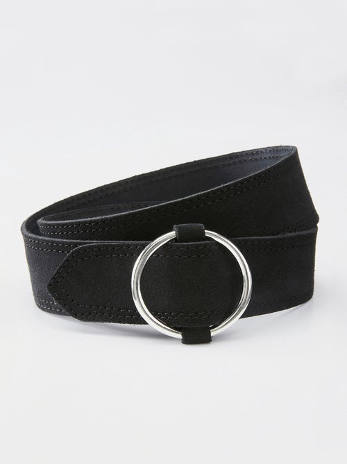 Ceinture fine en croûte de cuir suédé - Damart - Kiabi